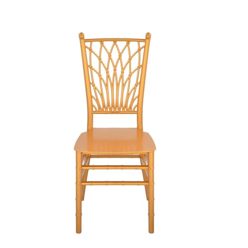 Image of Nilkamal Glam Plastic Chair | Set of 2 | Royal Look with Balanced Posture Support | for Living Room, Dining Room, Garden, Cafes, Balconies, Weddings & Events | Shimmer Gold