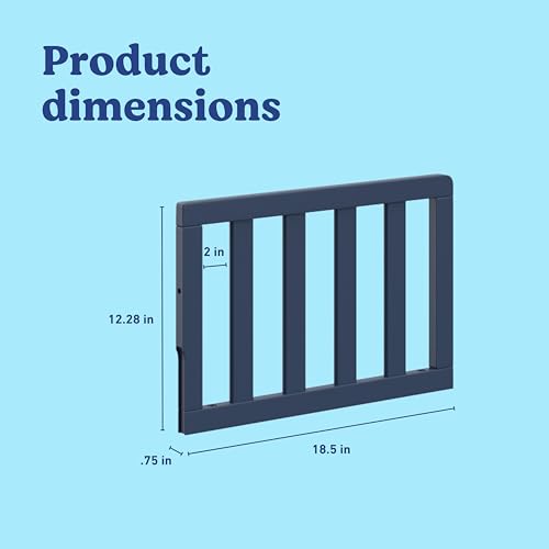 Image of Storkcraft & Graco Toddler Safety Guardrail with Slats (Midnight Blue) - GREENGUARD Gold Certified, Converts Compatible Storkcraft & Graco Crib to Toddler Bed, Each Guardrail Sold Individually