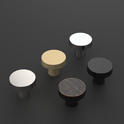 Boutons d'armoire de cuisine de 3,8 cm en nickel brossé pour tiroir de commode et placard - 3