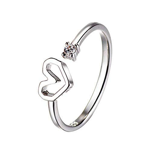 Bague ouverte en cœur HJLJKG diamant réglable bijoux pour femmes tendance