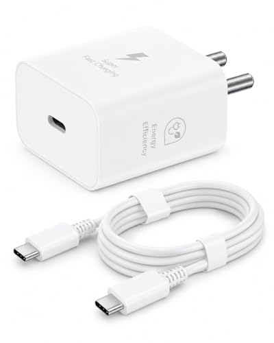 Image of KARWAN 25W Super Fast Charger with Cable [2Yrs Warranty] SFC 2.0 Adapter Compatible with Samsung Galaxy S /A /M /F /Z Series,S26 /S25 /S24 /S23 /S22 /S21 /Plus /Edge /Ultra /Flip /Fold & More,BIS Certified Charger