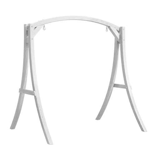 Image of VINGLI 6.7FT Wooden Porch Swing Frame, 1000-lb A-Frame Stand, White