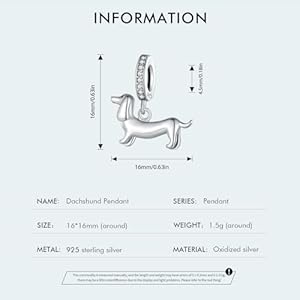 Dachshund Charms Dog Charms 925 Sterling Silver Cute Puppy Charms Pendant Fits Pandora Charms Bracelet Necklace for Women Cucciolini Doodles Dachshund charms dog charms 925 sterling silver cute puppy charms pendant fits pandora charms bracelet necklace for women cucciolini doodles