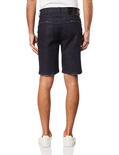 Bermudas Jeans, Deep Blue Elastc Ii (Rock) Et.Couro, Ellus, Masculino, Lav.Amacido C/Resina+3D+R, 40