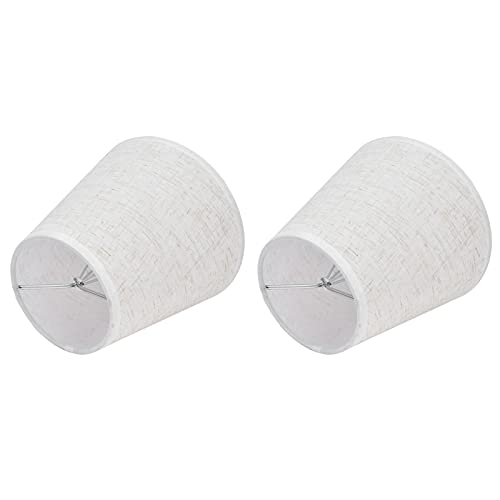 EVGATSAUTO Lampshade for Table Lamps Small, 2PCS Table Lamp Shade Cover Fabric Clip On Lampshade for E14 Screw Candlestick Lamp Chandelier(PT09) by EVGATSAUTO - Image 6