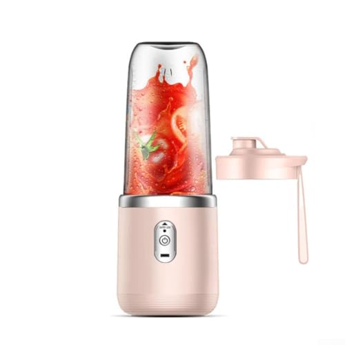 ZMdooreasy Licuadora portátil de 40 W y 5 V para batidos y jugos con una batería robusta de 1500 mAh (rosa)