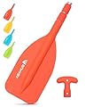 Abahub Pagaia Telescopica 53-106cm Pagaia Emergenza Pagaia Singola con Impugnatura T Timone Leggero Mini Pagaia Ausiliaria Asta Telescopica in Alluminio per Kayak da Canoa Gonfiabile, Arancia