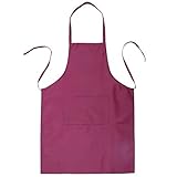 BE-TOOL Kochschürze für Erwachsene, Damen, Uni, langlebig, bequem, mit Vordertasche, waschbar, zum Kochen, Backen, Küche, Restaurant, Basteln, violett, 70CMx60CM