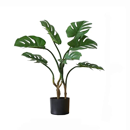 WOTZOV Plantas Artificiales de Interior Monstera Artificial de imitación Monstera Plantas Artificiales Árbol en Maceta Oficina en casa Plantas Artificiales Decorativas Planta Falsa,