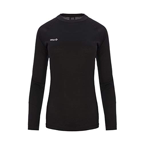 Izas - Camiseta Técnica para Mujer con Tecnología Dry Fit - Camiseta Deportiva Manga Larga con Hydrospeed Que Expulsa el Sudor a la Superficie y Mantiene Seca la Piel - Nelion Negro - Talla M