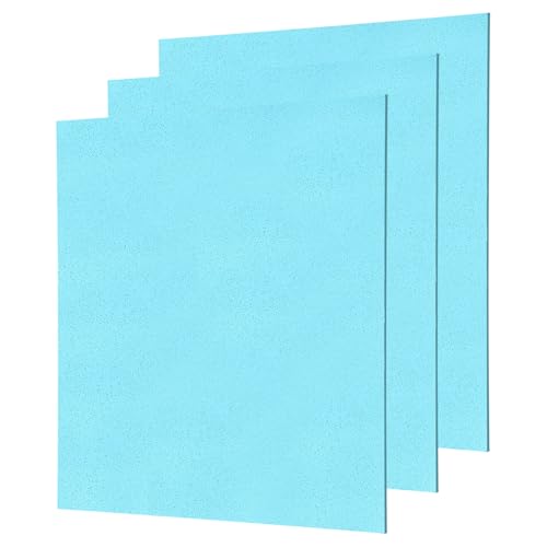 Image of MECCANIXITY 3Pcs Light Blue Glitter Acrylic Sheets 1 /8 inch Thickness 8 inch x 8 inch Glossy PMMA Fluorescent Plastic Sheets Extruded Translucent Blanks for DIY Art Crafting Laser Cutting & Engraving