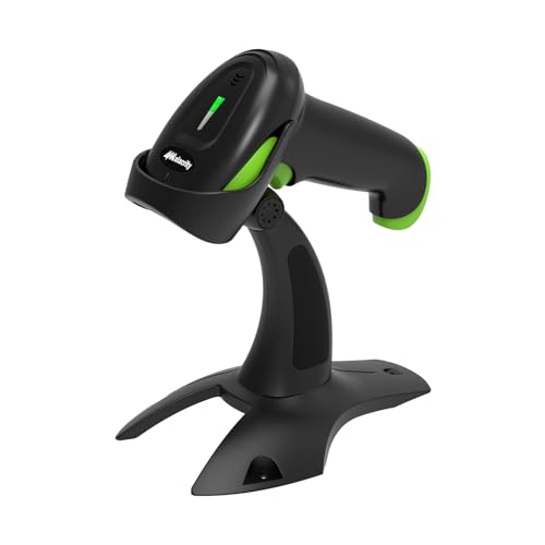 Alacrity 2D 1D Wireless Barcode Scanner with Stand, 3-in-1 Connectivity Bluetooth 2.4G Wireless USB...