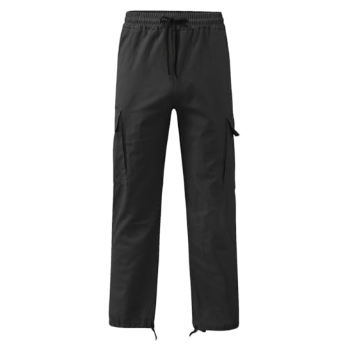 Men's Cargo Pants with Drawstring Elastic Waist, Loose Fit Tactical Joggers Cotton Hiking Sweatpants 5