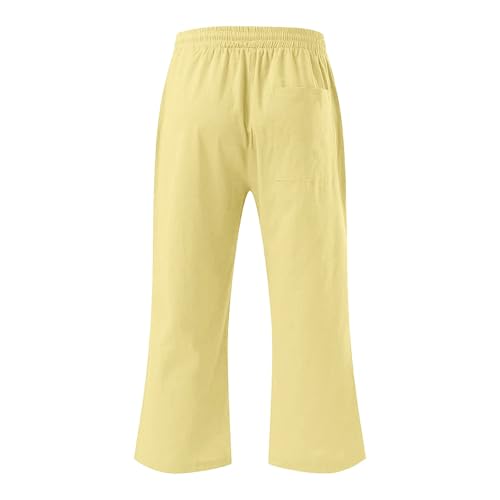 Boys 3/4 Straight Wide Leg Pants Solid Color High Elastic Waist Trousers with Pockts Y2k Streetwear3