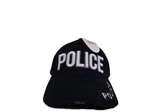 Gorra de béisbol policial azul y blanca 3D miniatura 4