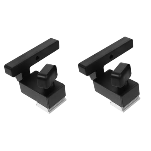 Mikikit 2pcs Aluminum Alloy T-track Stop Block Woodworking Limiter Square Handle Fence Flip Stop for Miter Saw Pressure Application