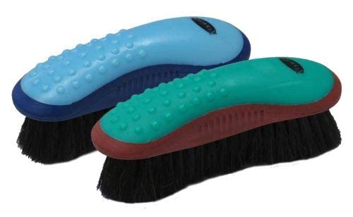 Showman Extra Soft Horse Hair Finishing Brush w/Grip Dot Handle (Blue)