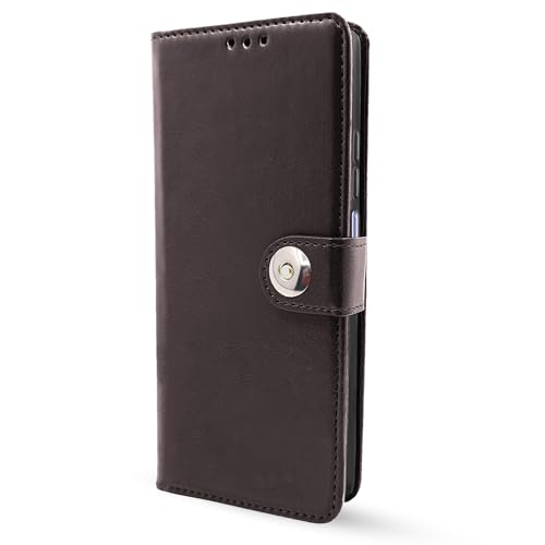 Image of Pikkme Flip Cover Leather Finish | Inside TPU with Card Pockets | Complete Protection Button Flip for Realme Narzo 70x 5G / N65 / Realme 13 /12 /12X 5G /C65 (Coffee)
