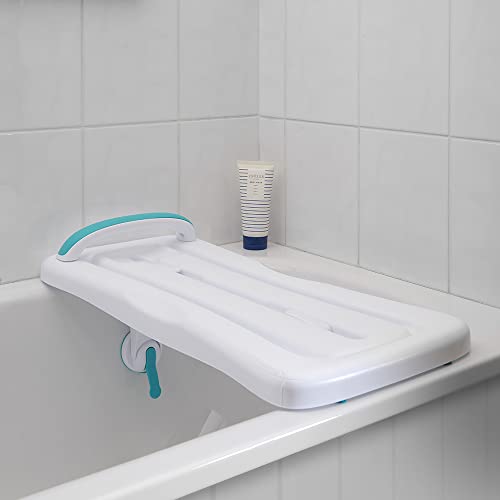 Helping Hand Company Surefoot White Plastic Shower/Bath Board with Handle and Locking Feet. Shower Board for Elderly & Disabled. Adjustable to Fit 16-25 Width Baths. 200kg / 31 Stone Weight Limit