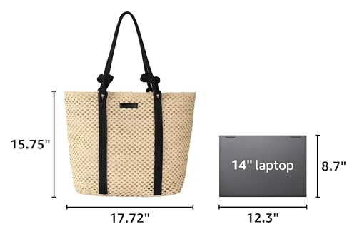 Image of Straw Bags For Women, Crochet Beach Bag Large Woven Shoulder Purse Handbag, Beach Tote Straw Bag for Summer Vacation