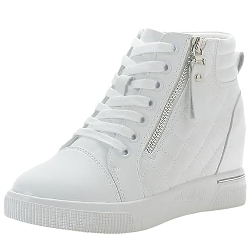 Yummsion Sneakers con Zeppa e Cerniera da Donna,Scarpe da Ginnastica con Zeppa Invisibile,Scarpe da Ginnastica Platform Sneaker,Traspiranti,Antiscivolo,per Camminare Lavoro Temps Libero