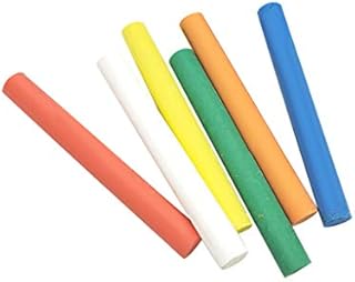 UULIKE Kids Coloured Chalk Dustless Set of 6 Chalk Crayons for The Blackboard & Street, Painting And Writing Fun Art Game, Children & Teachers, Round,Colourful, Multicolored