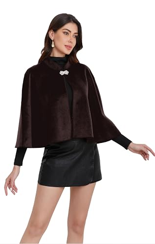 Short Cape for Womens Winter Warm Shawl Wraps Cardigan Dressy Cloak for Party