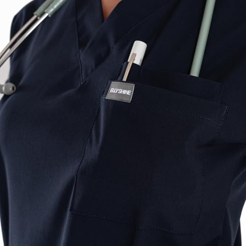 Gommages professionnels et uniformes médicaux doux extensible bleu marine M
