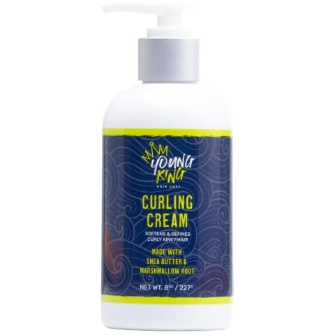 YOUNG KING HAIR CARE Kids Curl Cream for Wavy, Kinky and Curly Hair | Curl Defining, Moisturizing & Softening with Shea Butter and Marshmallow Root | 8 oz Cover