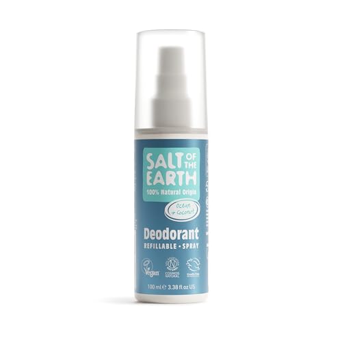 Salt Of The Earth Natürliches Deospray, Meer & Kokosnuss - Vegan, Langanhaltender Schutz, Nachfüllbar, Ohne Tierversuche - 100ml