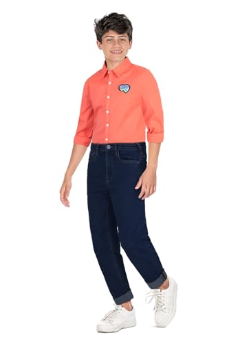 Image of Allen Solly Boys' Skinny Fit Jeans | Slim Denim Pants | Comfortable All-Day Feel | School & Casual Wear