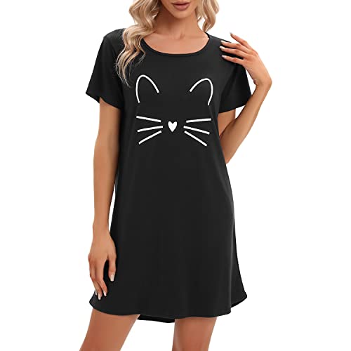 MAGIC-ARMOR-Camison-de-manga-corta-para-mujer-camison-de-dormir-negligees-camiseta-de-dormir-camiseta-S-XXL