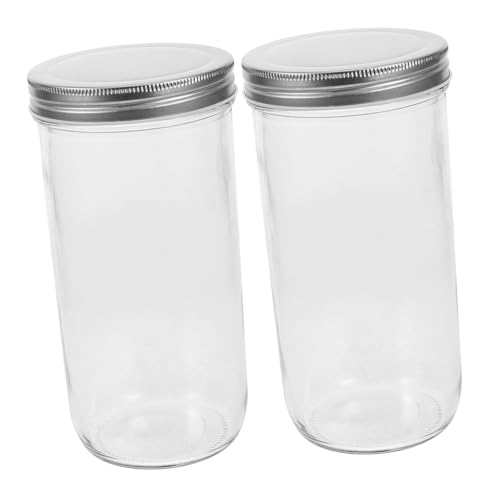 GREENADSCAPE 2 Recipientes Transparentes Para Almacenamiento De Miel, Tarros De Vidrio Para El Hogar, Dispensadores Domésticos, Tarros De Cristal, Botes Transparentes, Dispensadores De