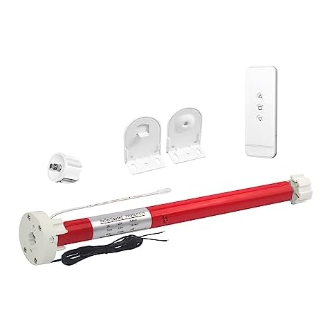 Rollerhouse 12V Hardwired with Remote Blinds Motor Kit Remote Control Roller Shade Motor Retrofit 25mm Electric Blind Tube Power with Low Voltage 12V DC – Two Wire (No Battery) Upgrade Version Cover