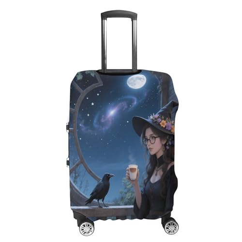 Witch And Raven Moonlight Luggage Covers Suitcase Protector Case Fits 19-32 Inch S4