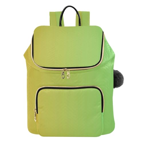 Sac à dos tendance femme mode urbaine colorée sac de cours dégradé jaune et vert
