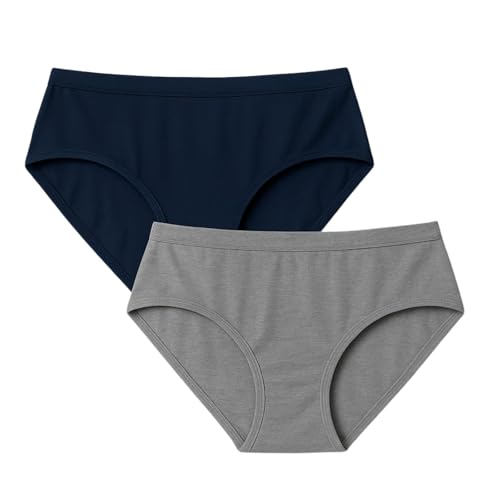 Image of Women's Soft Cotton Mid-Rise Bikini Briefs | Pack of 2 | Seamless Feel | Stretchable & Breathable Everyday Underwear | Comfortable Fit