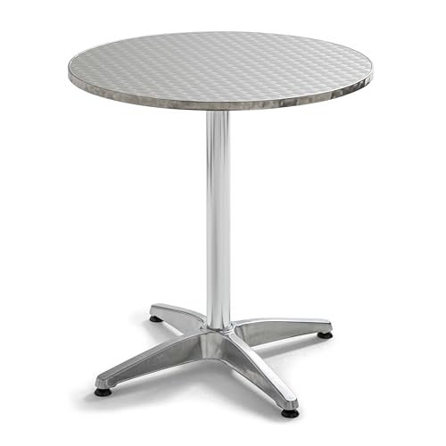 Oviala Mesa Bistro reclinable redonda de aluminio