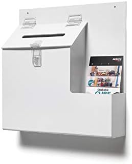 Deflecto Suggestion Box - White,79803, 4 1/8"