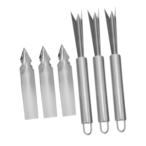 HINTRMENT 6個 ステンレス製菠?削皮器点 パイナップルアイリムーバー 軽量切断ピーラー フルーツコアリング スライシングツール 家用簡単操