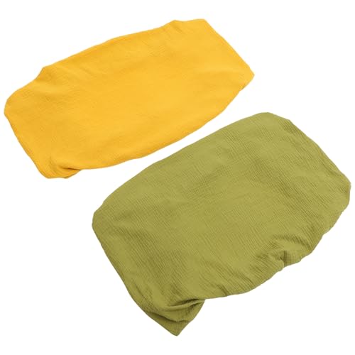 Toddmomy Funda para Cambiador de Ñiño Extraíble 2 Piezas, Sábana Cambiadora Lavable de Algodón Transpirable, Colores Mostaza y Verde Militar, Adecuada para Protección de Colchones de Cunas