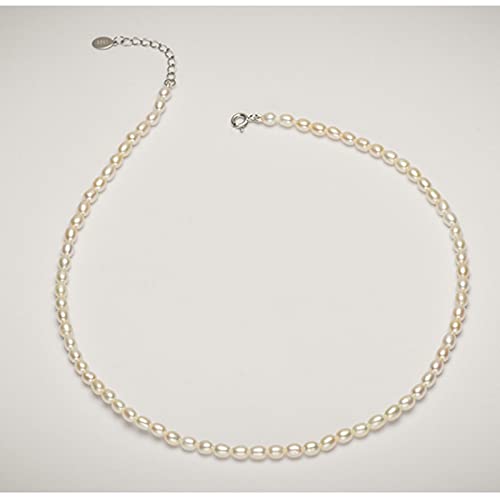 Collar de perlas de agua dulce para mujer EKSED joyería de moda blanca forma de arroz 3