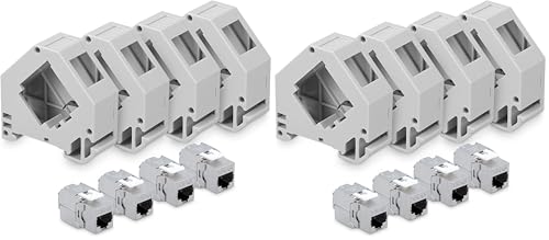 Module Keystone RJ45 Cat 6a kwmobile pour rail DIN - Liaison réseau stable