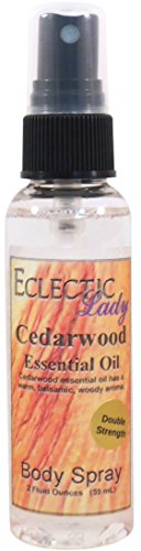 Eclectic Lady Cedarwood Body Spray, Double Strength, 2 ounces, Body Mist for Women with Clean, Light & Gentle Fragrance, Cologne with Soft, Subtle Aroma For Daily Use