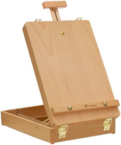 Tabletop Art Easel for Painting, Premium Wooden Sketchbox, Portable Desktop Painting Easel for Student Artist Beginner