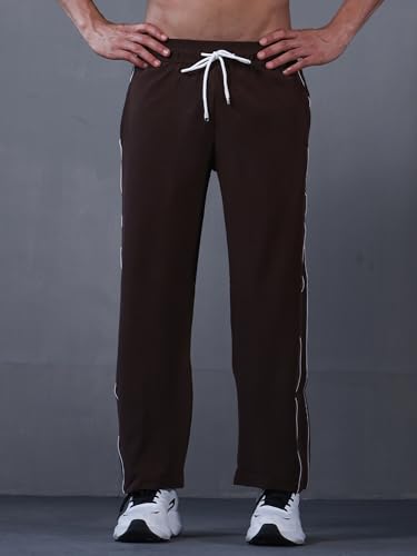 Image of CHKOKKO Men's Relaxed Track Pants for Gym Workout Running Casual Wear Sports Lower with Pockets Adjustable Drawstring Waist Lightweight Quick Dry Activewear Fitness