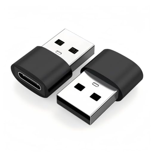 USB to USB C Adapter(2 Pack), USB to Type C Fast Charging/Transfer and OTG Function for iPhone15 14 13 Plus Pro Max/iPad Pro Air 4 Mini 6 Almost, USB Devices(Black)