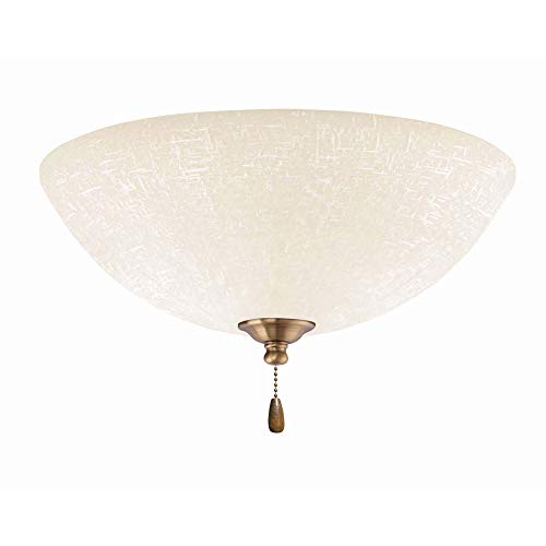 kathy ireland HOME White Linen Light Fixture for Ceiling Fans  Wet Rated Lighting Kit 