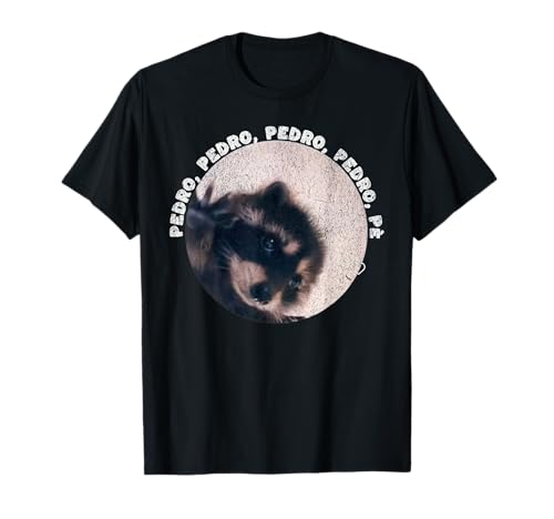 Pedro Racoon dança popular internet meme guaxinim dance t-shirt, Preto, S