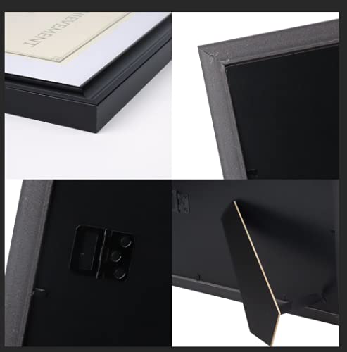 Memory Island Document Frames 8.5X11,Set Of 4 Pack Certificate Frames For Wall Or Tabletop Display,Diploma Frames For Degree Award With Real Glass Front,Black,Designed #TOP3